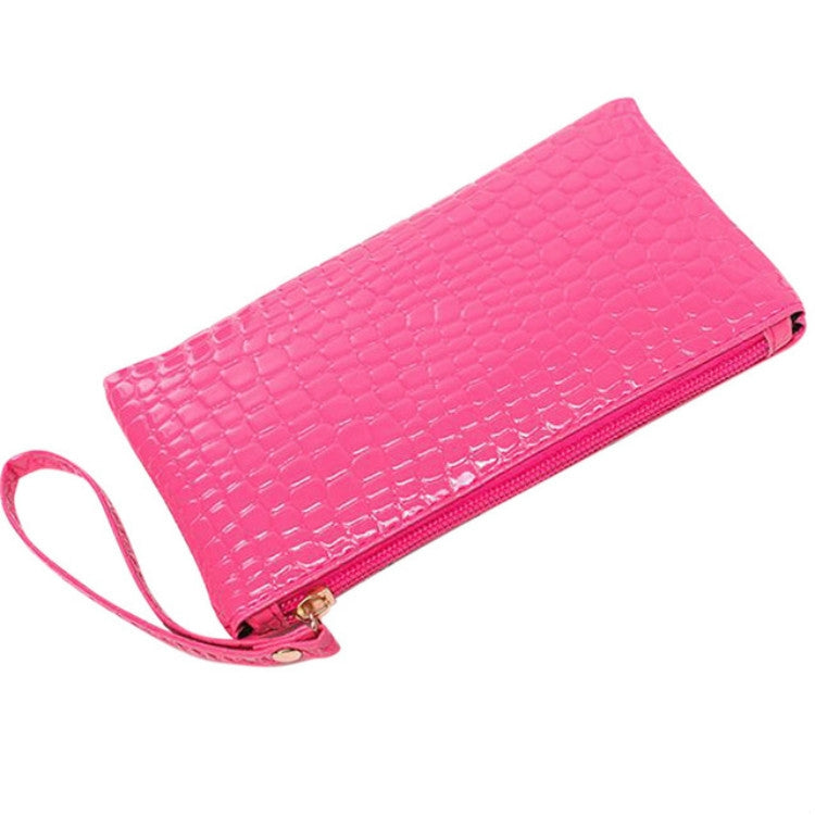 Portafoglio pochette donna motivo coccodrillo lungo
