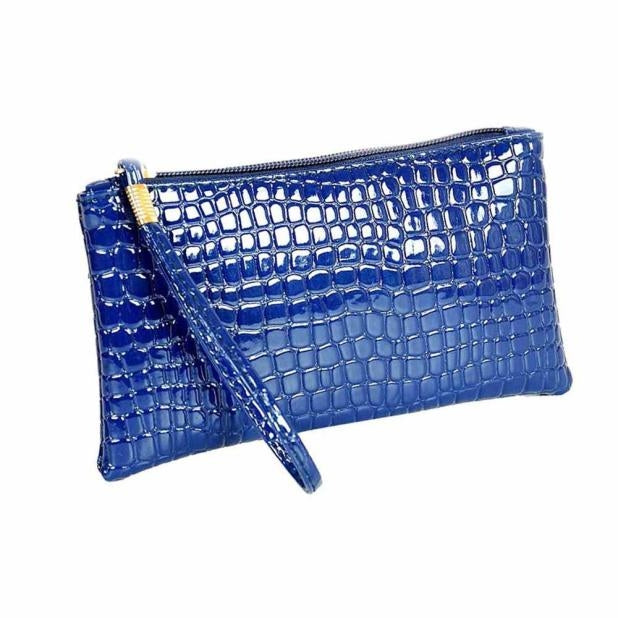 Portafoglio pochette donna motivo coccodrillo lungo