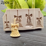 Set 2 stampi in silicone alimentare campane di Natale