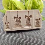 Set 2 stampi in silicone alimentare campane di Natale