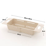 Scolapiatti regolabile in plastica per lavello 41x22x11 cm