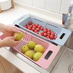 Scolapiatti regolabile in plastica per lavello 41x22x11 cm