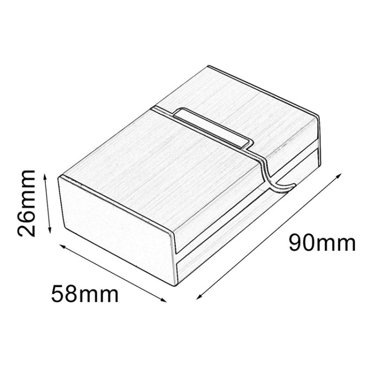 Portasigarette in alluminio tascabile 9.5x6x3 cm
