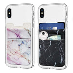 Clip adesiva porta carte smartphone motivo marmo