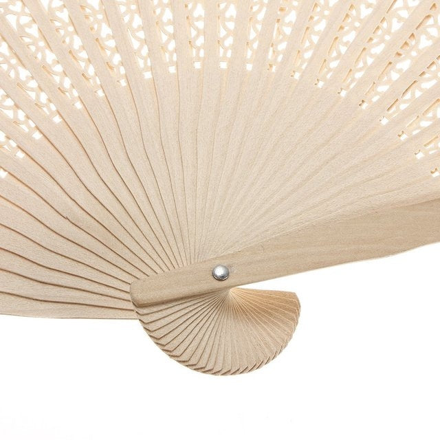 Ventaglio pieghevole in legno 2 pezzi 21 cm stile antico