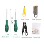 Set strumenti tester e riparazione cavi di rete 12 in 1