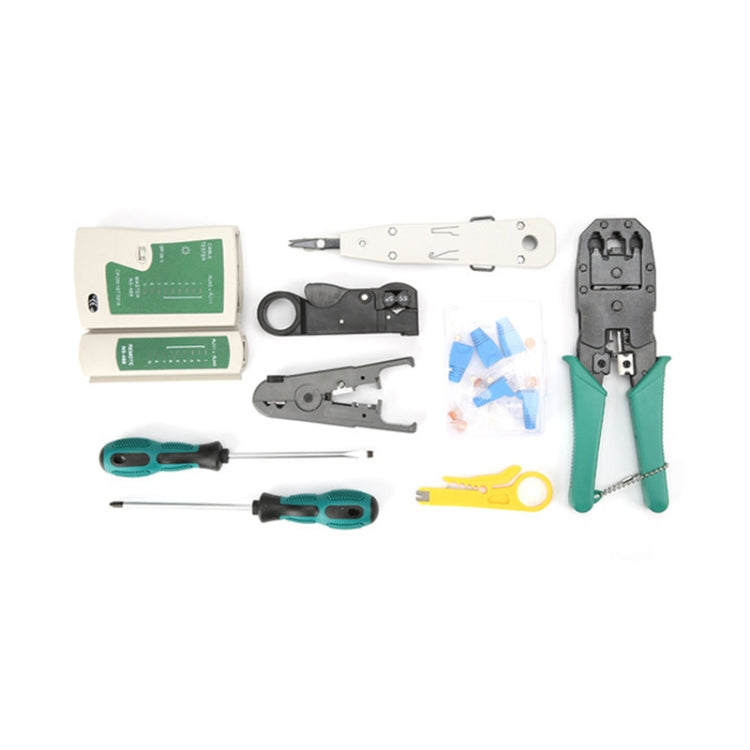 Set strumenti tester e riparazione cavi di rete 12 in 1