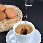 Frullino elettrico per uova e caffè con manico in acciaio