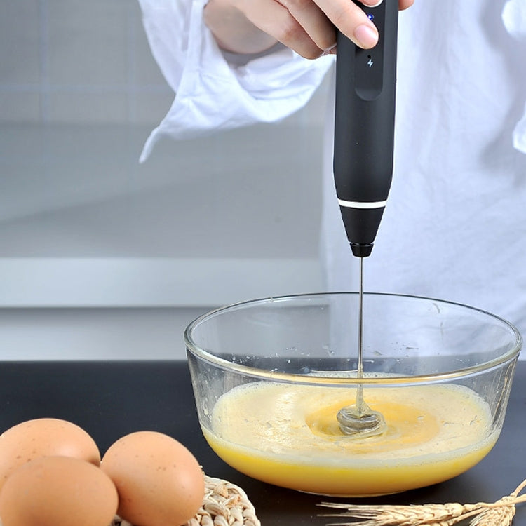 Frullino elettrico per uova e caffè con manico in acciaio