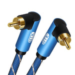 Cavo audio doppio maschio 90° intrecciato in nylon
