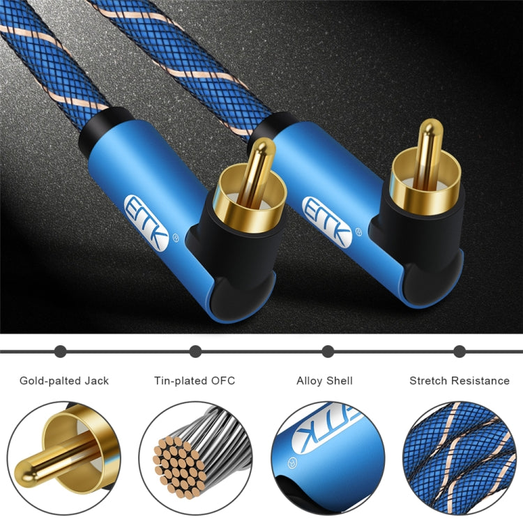 Cavo audio doppio maschio 90° intrecciato in nylon