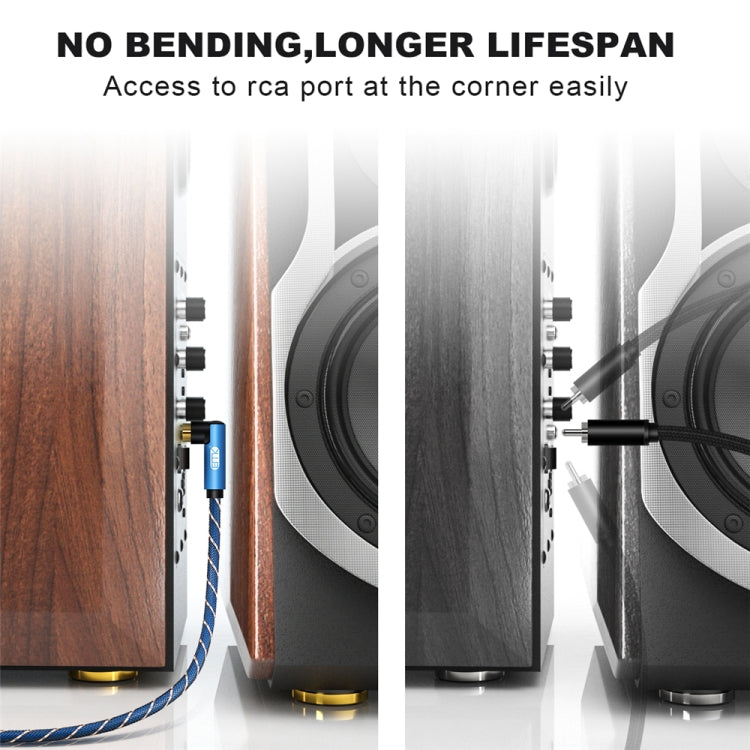 Cavo audio doppio maschio 90° intrecciato in nylon