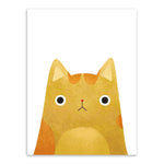 Poster decorativo gatto cartone su tela 40x50 cm