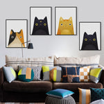 Poster decorativo gatto cartone su tela 40x50 cm