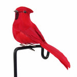Uccello decorativo artificiale con piume vere 15cm