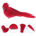 Uccello decorativo artificiale con piume vere 15cm