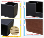 Portapenne doppio in pelle per ufficio 29x12x13 cm