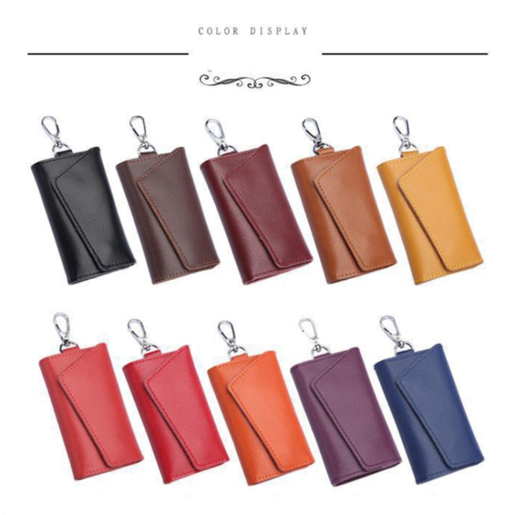 Borsa portachiavi multifunzionale in pelle con texture litchi