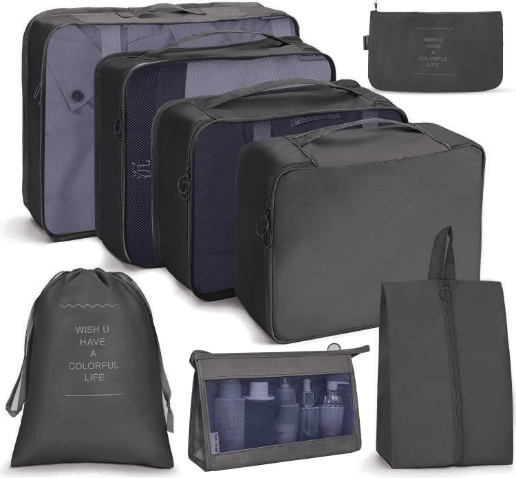 Set borse da viaggio pieghevoli 7 in 1 in twill 290T