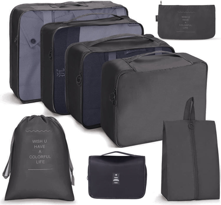 Set borse da viaggio pieghevoli 8 in 1 e 9 in 1 in twill