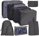 Set borse da viaggio pieghevoli 8 in 1 e 9 in 1 in twill