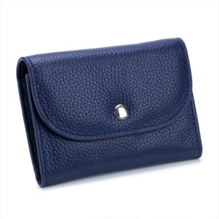 Porta carte di credito mini in pelle con tasca e cerniera