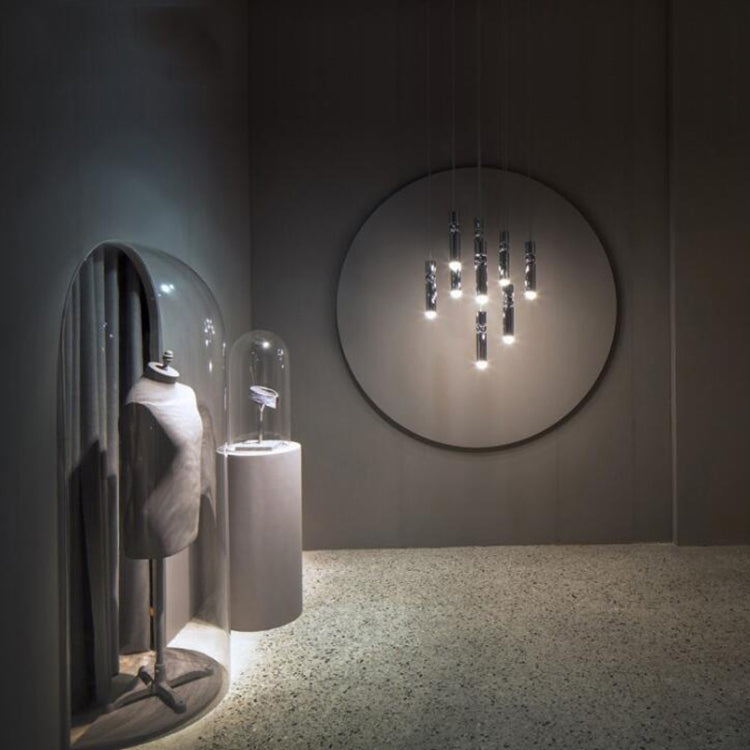 Lampadario moderno a 3 teste in ferro e acrilico 35 cm