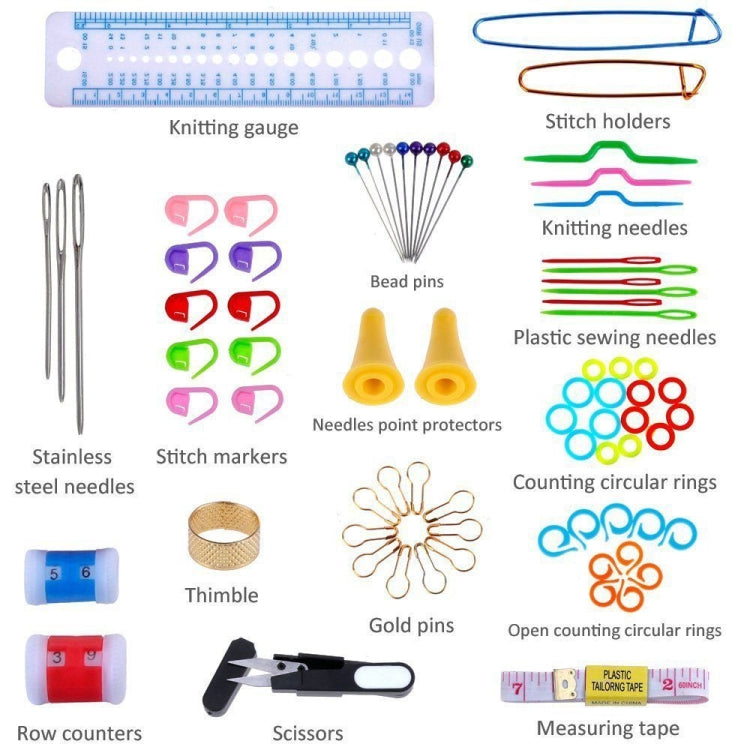 Set uncinetti e accessori per maglieria 100 pezzi