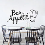 Adesivo murale cucina Bon Appetit in PVC 58x28 cm