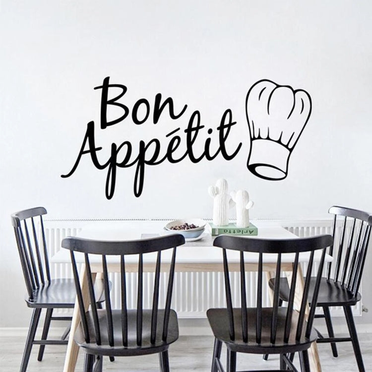 Adesivo murale cucina Bon Appetit in PVC 58x28 cm