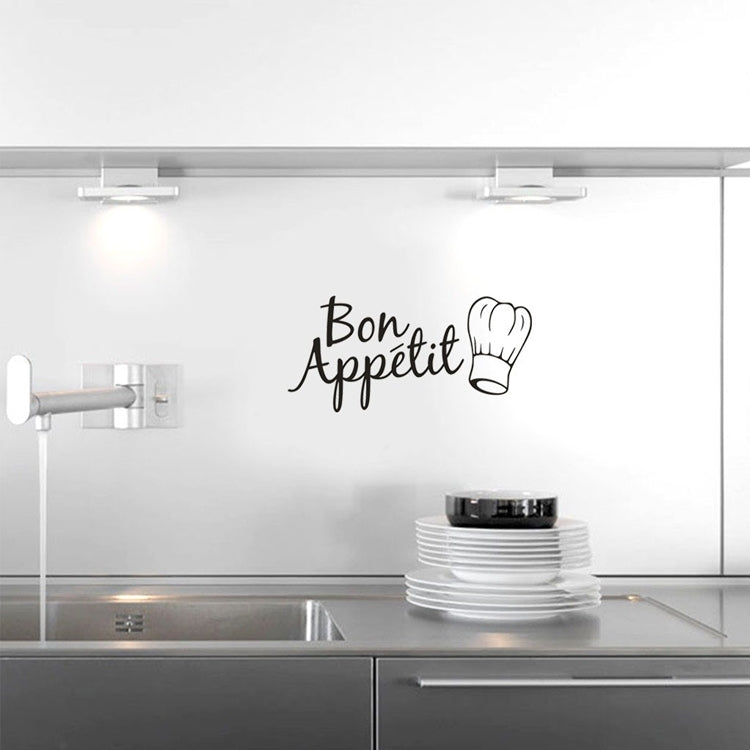 Adesivo murale cucina Bon Appetit in PVC 58x28 cm
