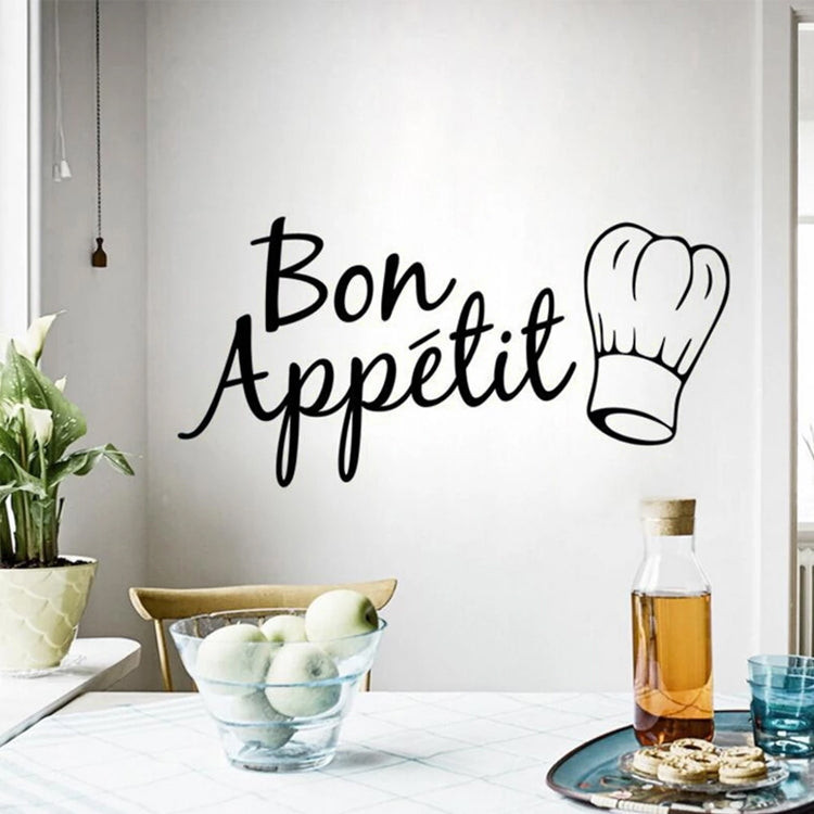Adesivo murale cucina Bon Appetit in PVC 58x28 cm
