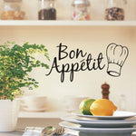 Adesivo murale cucina Bon Appetit in PVC 58x28 cm
