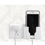 Scatola portaoggetti da parete con presa e supporto telefono