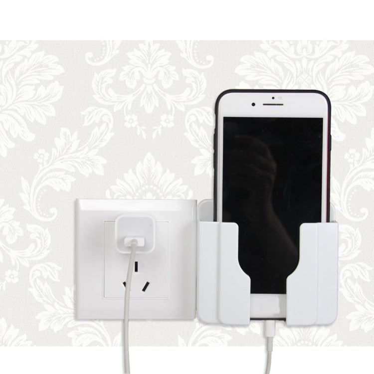 Scatola portaoggetti da parete con presa e supporto telefono