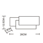 Lampada da parete LED torre 18W in alluminio 26x12x6 cm