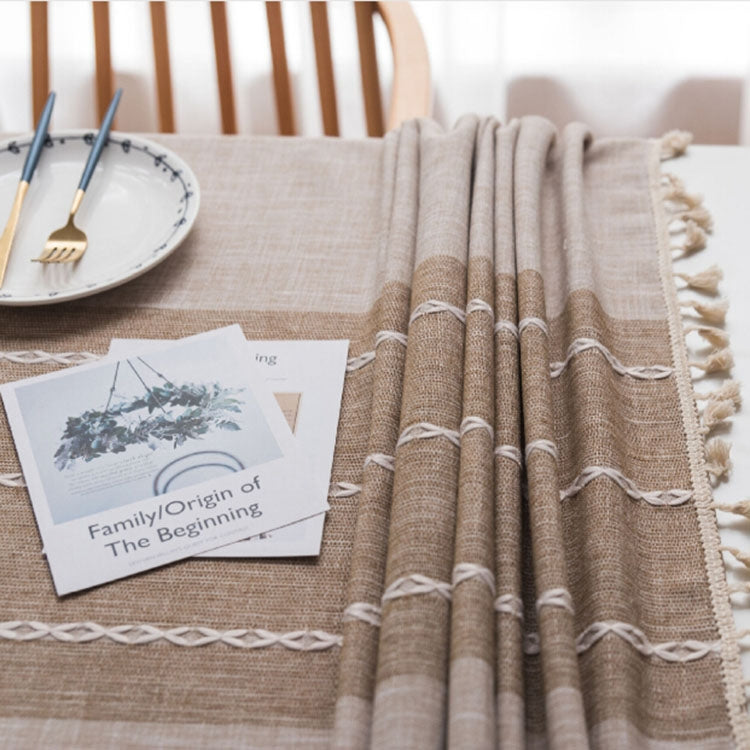 Tovaglia rettangolare in cotone e lino 140x300 cm