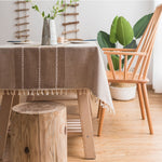 Tovaglia rettangolare in cotone e lino 140x300 cm
