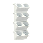 Vaso da parete in resina 24x14x57 cm verde bianco