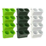 Vaso da parete in resina 24x14x57 cm verde bianco