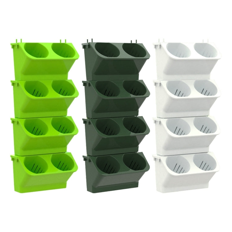Vaso da parete in resina 24x14x57 cm verde bianco