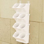 Vaso da parete in resina 24x14x57 cm verde bianco