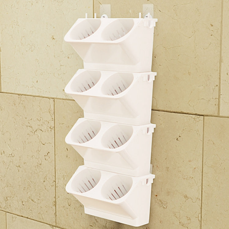 Vaso da parete in resina 24x14x57 cm verde bianco