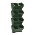 Vaso da parete in resina 24x14x57 cm verde bianco