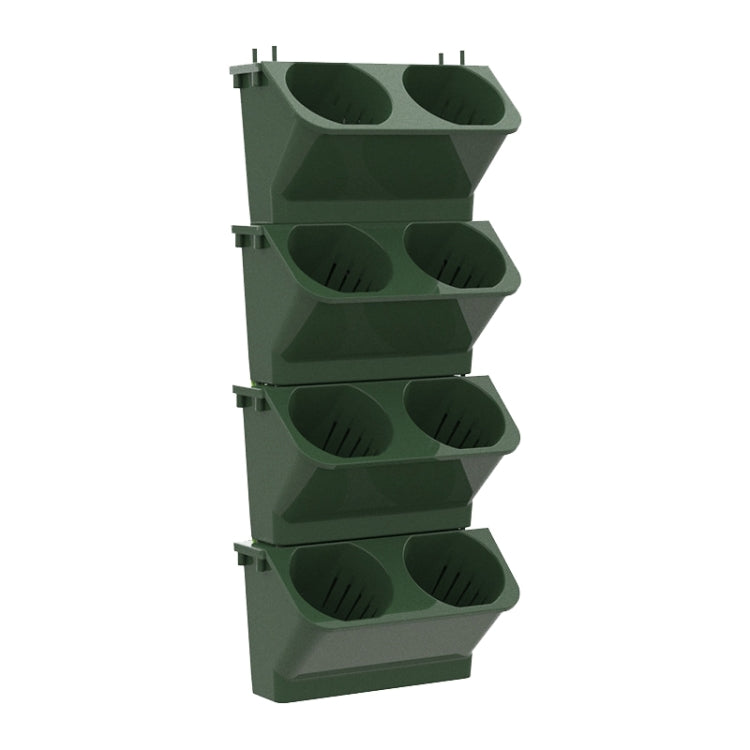 Vaso da parete in resina 24x14x57 cm verde bianco