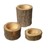 Set 3 pezzi tronchi naturali legno decorativi S M L