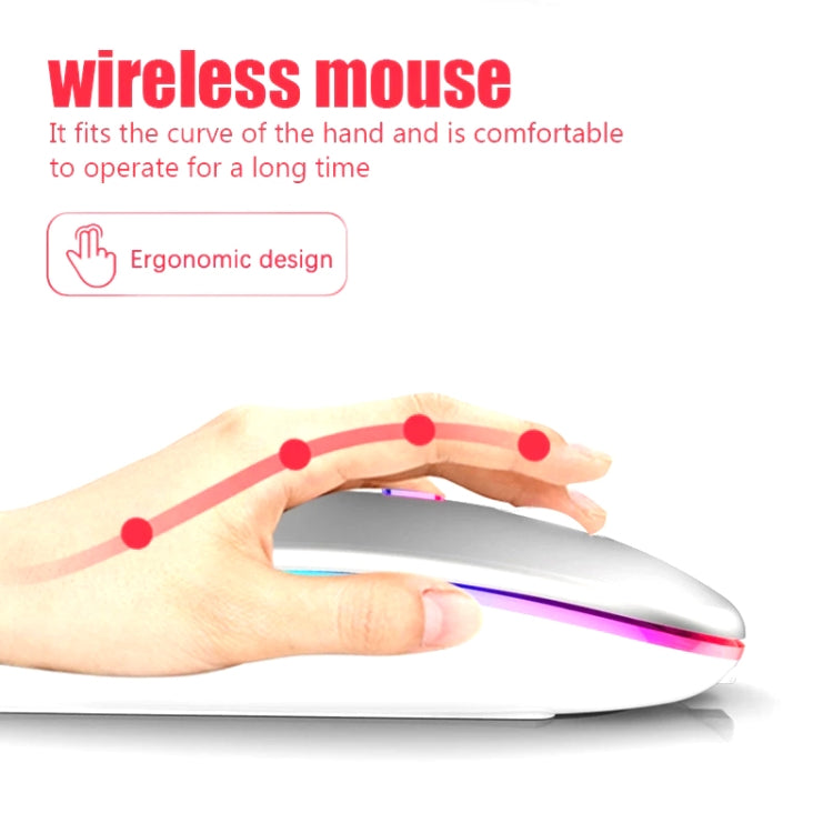 Set tastiera e mouse Bluetooth retroilluminato colorato RGB da 10 pollici per telefono cellulare/tablet, Black, White
