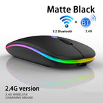 Set tastiera e mouse Bluetooth retroilluminato colorato RGB da 10 pollici per telefono cellulare/tablet, Black, White