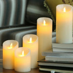 Portacandele elettronico LED ricaricabile set 3 pezzi