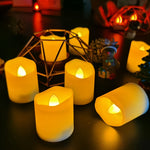 Portacandele elettronico LED ricaricabile set 3 pezzi